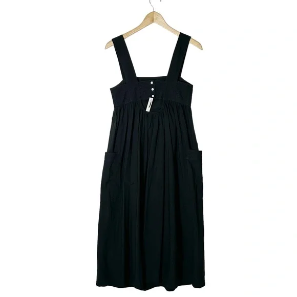 MADEWELL Cutout-Back Empire Cotton Midi Dress in Black SOLD - Picture 6 of 10